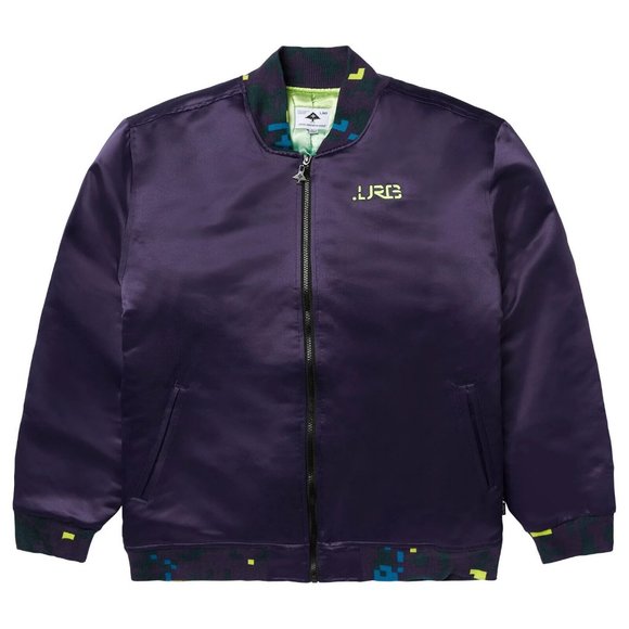Lifted Research Group LRG Mens Forever Forward Dark Perple Bomber Jacket New XL - Picture 1 of 4